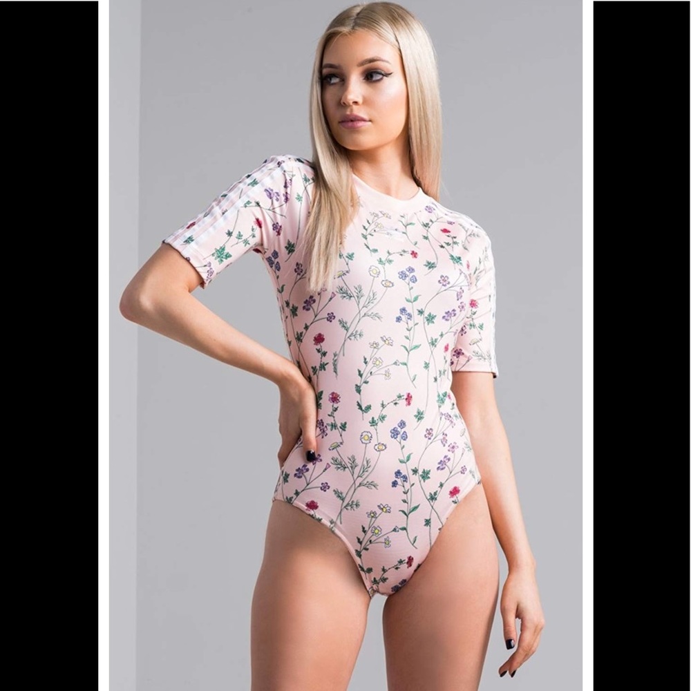 Adidas foral-print bodysuit